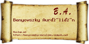 Benyovszky Aurélián névjegykártya